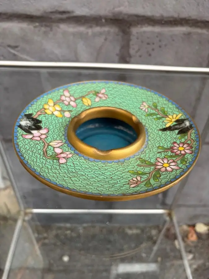 七宝焼の灰皿（花文・金彩）の買取実績写真1